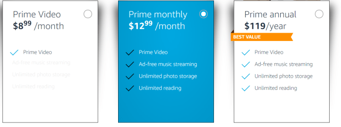 Абонаментна цена на Amazon Prime