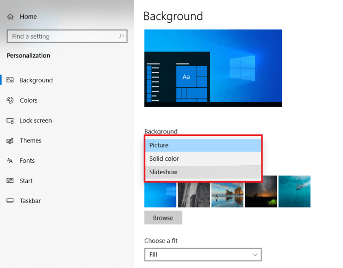 Microsoft Windows 10 Cara menukar Wallpaper - Tayangan slaid Peribadikan