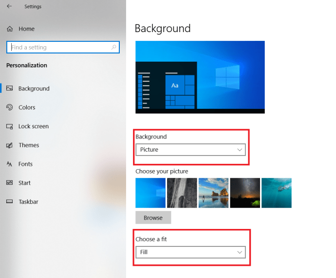 Microsoft Windows 10 Как да сменим тапета - Меню за персонализиране