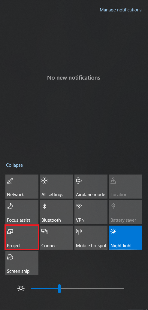 Разширен изглед на Windows 10 Action Center