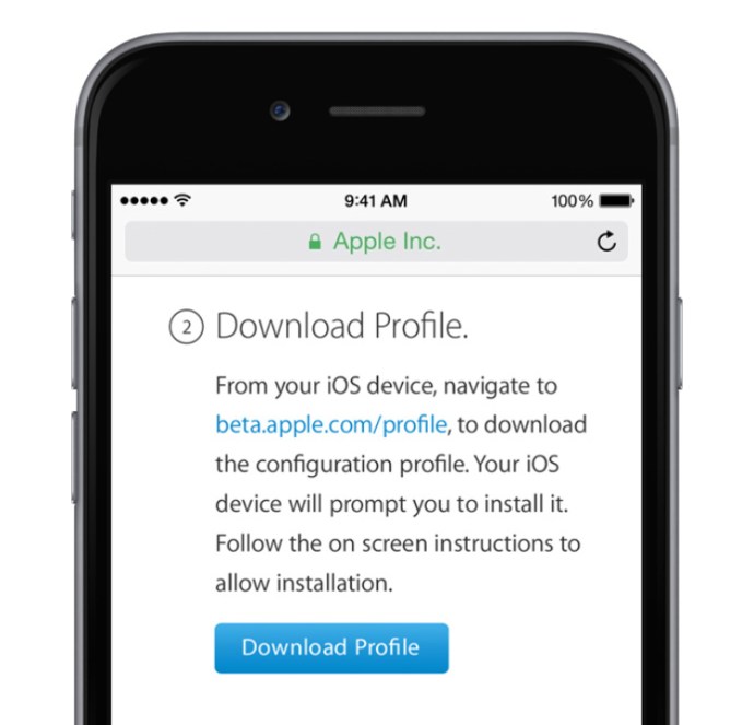Beta Awam iOS 9: Muat turun profil