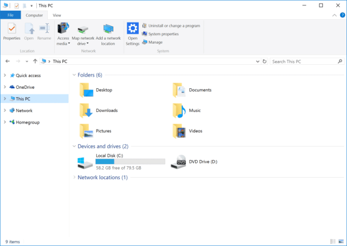 творчески облачни файлове премахна страничната лента на File Explorer