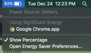 Tunjukkan peratusan bateri pada Macbook