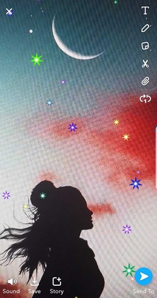 Икона на луната в Snapchat